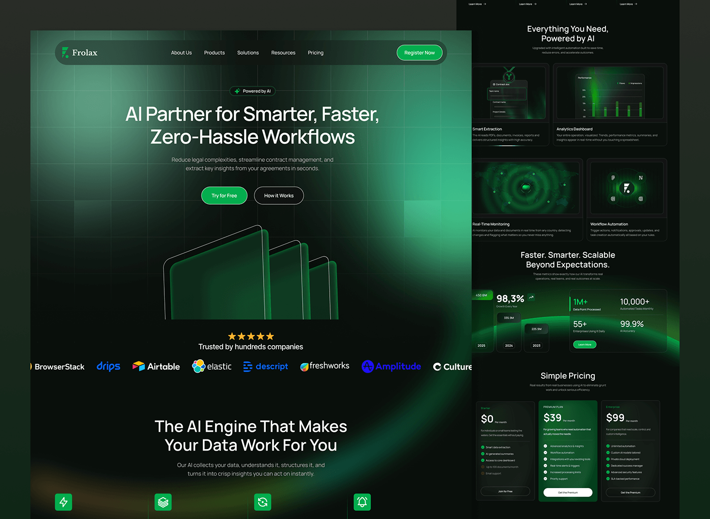 Frolax AI Landing Page