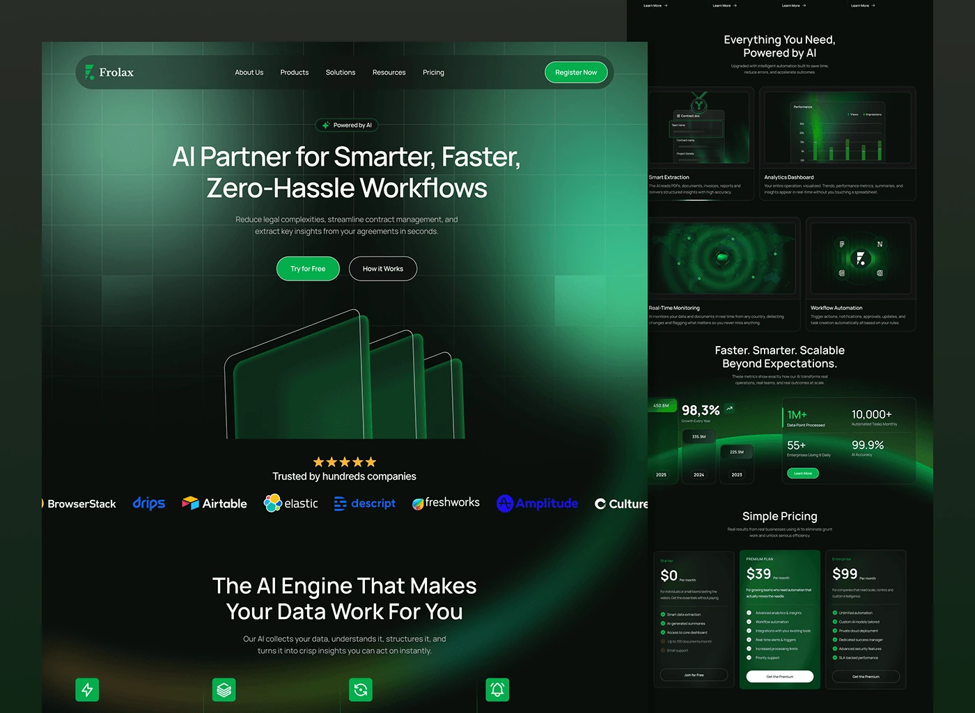 Frolax AI Landing Page